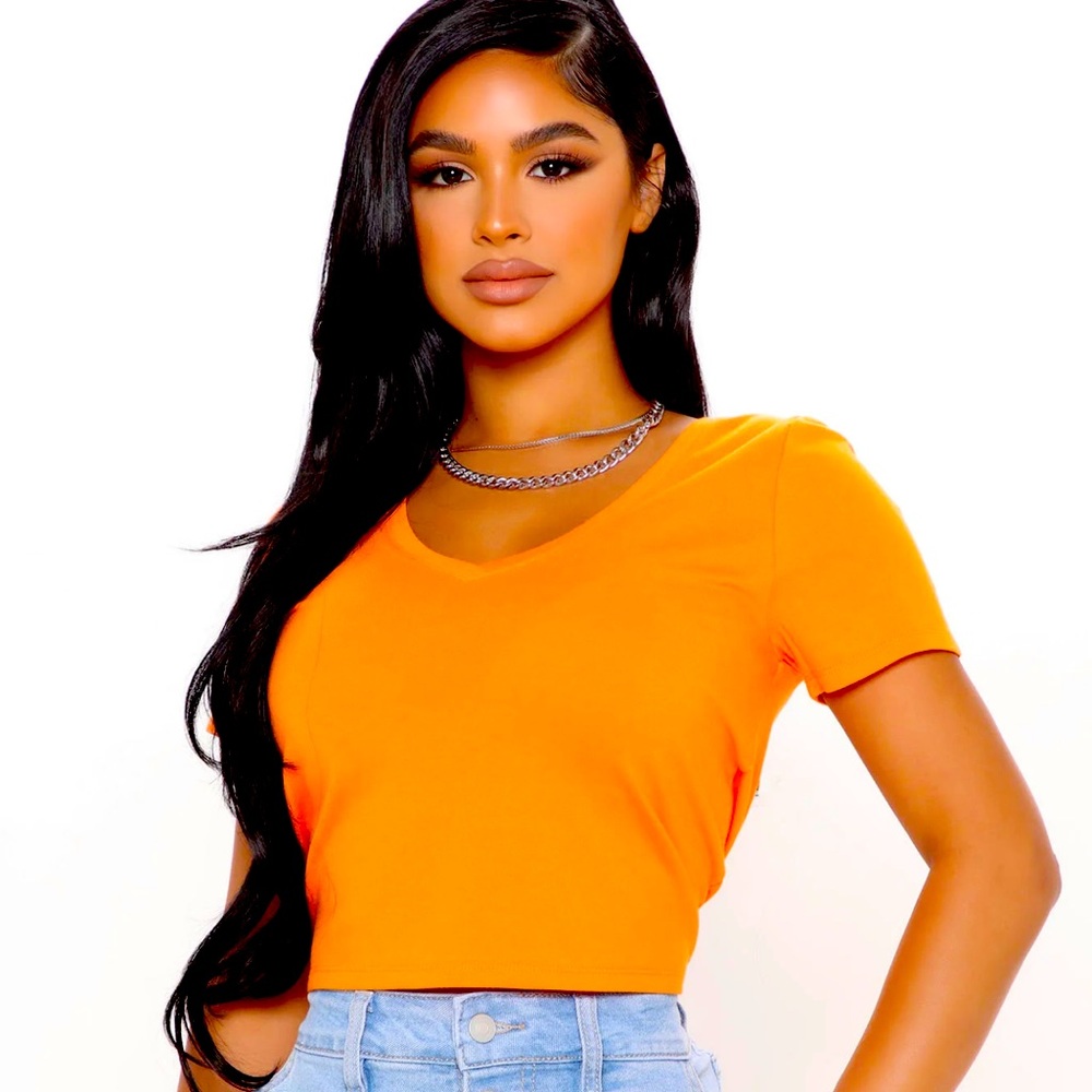 Fashion Nova size large orange top NWT